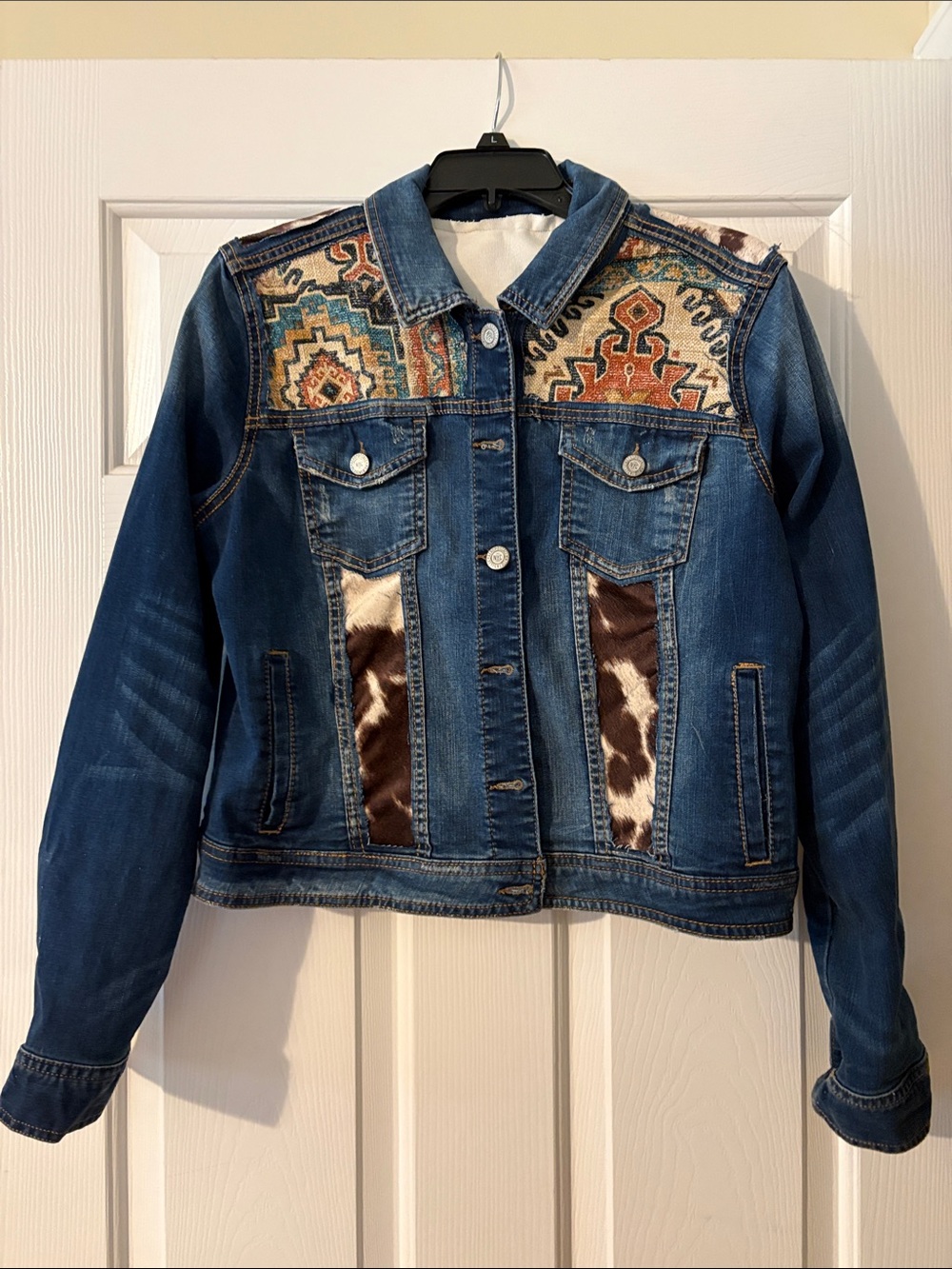Handmade Embellished Aeropostale Denim Jacket - Blue
